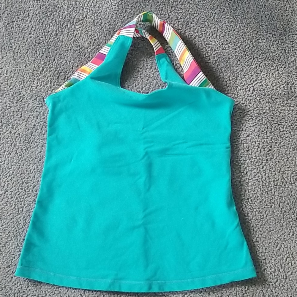 Lululemon teal top with built in bra